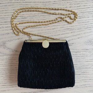 Vintage La Régale Black Mini Handbag, Gold Chain, Gold Hardware